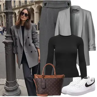 Outfit mit Blau/Weiß Sneaker Skateschuh/Vintage Sneaker/Sneaker Low Nike "Eleganter Look"