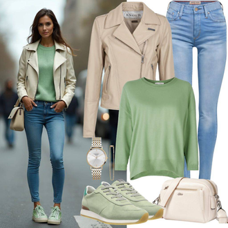 70. leta, Disko outfit mit Bež/Rjava Vintage usnjena jakna/Vintage Jakna/Jakna iz Umetnega Usnja/Usnjena Jakna/Trajnostna Jakna/Motoristična jakna answear lab "Popolno za pomlad"Look: Zunaj, Estetski, Unisex, Italijanska, Ulična moda, Delovna oblačila, 70. leta, Safari, Vintage, Modna, Preprosta, Bik, Modernen, 80. leta, Retro