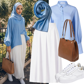 tenues avec Vert/Vert clair/Bleu clair/Turquoise/Bleu Écharpe/Large ceinture/Ceinture avec Poche/Jupe Italienne/Jupe de Bureau de Mariage Civil/Jupe à Nouer/Jupe Cache-cœur/Ceinture Décontractée/Foulard/Châle/Ceinture Taille HUNKEMÖLLER "Robes Hijab Été"