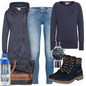 Outfit mit Schwarz Stiefel Camel Active "Naketano Look"