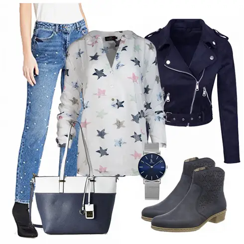 Blau Tapered-Jeans/Mom Jean/Sweatjeans/Cropped Jeans/T-Shirt/Boyfriend Jean/Girlfriend Jeans/Formelles Hemd/Winterjacke/Schlupfjeans find. kombinieren
