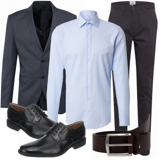 Outfit mit Weiß Business Hemd/Bügelfreies Hemd Seidensticker "Buro Outfit"