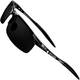 SIPLION Herren Sport Polarisierte Treiber Glasses Sonnenbrillen Al-Mg Metallrahme Ultra leicht 8177 Black