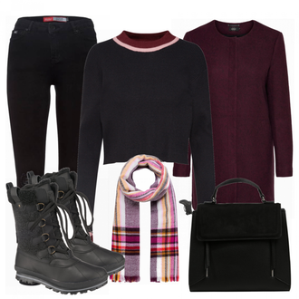 Outfit mit Schwarz Jeans Superdry "modern"