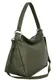 AMBRA Moda Damen echt Ledertasche Handtasche Schultertasche Beutel Shopper Umhängtasche GL002 Viele Farben (Oliv Grün)