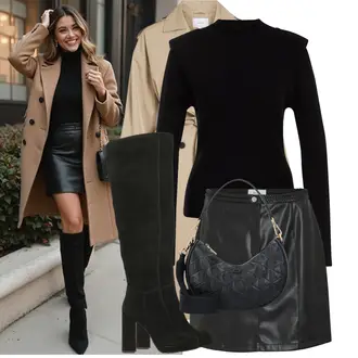 Outfit met zwart/wit Schoudertas/Crossbodytas/Schoudertas/Brief Portemonnee/Schooltas Lacoste "Modieuze lente-outfit"