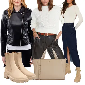 Outfit s Bílá/Tmavě modrá/Modrá Sukně do Délky Lýtka/Vlněná Sukně/Zimní Sukně/Manšestrová sukně/Pletená sukně/Džínová Sukně/Maxi sukně/Džínová vintage sukně/Midi Sukně Trendyol "Outfit na podzim"
