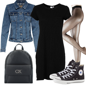 Outfit mit Schwarz Kleid Große Größe/Tunika/T-Shirt Kleid/EtuiKleid/Kleid mit Tasche/JerseyKleid GAP "Cooler Look für den Frühling"