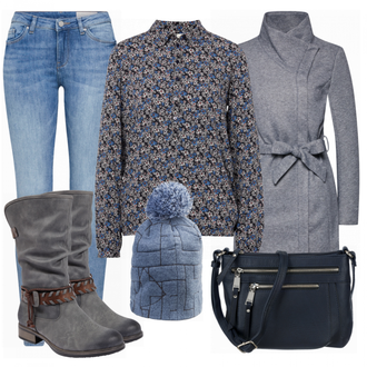 Winter Outfits mit Türkis Jeans ESPRIT "light"