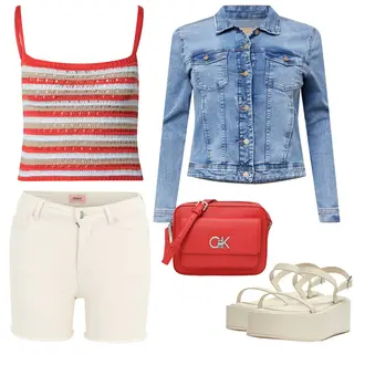 Outfits für Mollige Rockige mit Beige/Weiß Plateau Sandale/Plateau Flip Flop Pull&Bear "Outfit für den Sommer"Look: Uni, Esthetische, Classic, Coole, Elegant, Rockige, Schlichte