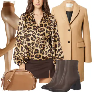 Outfit mit Dunkelbraun/Khaki/Dunkelgrün/Grau/Braun Short Große Größe/70er Minirock/Cargo Rock/College Rock/Minirock/Schuluniform Rock/Tennisrock/Winterröcke monki "Elegantes Winter Outfit"