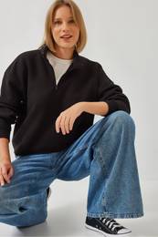 Women's Zippered Oversize Sweatshirt