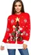 Avacoo Damen Weihnachtspullover Rundhals Winterpulli Neuheit Weihnachten Pullover Strickpullover Weihnachtsbaum Rot M