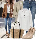 Beige High Heels kombinieren image