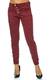Elara Damen Jeans High Waist Knöpfe Chunkyrayan F6555-4 Wine-38 (M)