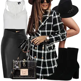 Elegante Outfits Lang mit Schwarz/Braun CHENGY "Elegantes Herbst Outfit"