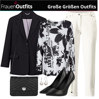 Outfit mit Schwarz High Heel Guess "Eleganter Look für Mollige"