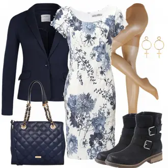 Outfit mit DunkelBlau/HellBlau/Blau Lederjacke/Blazerjacke/Blusenblazer/Boyfriend Blazer/Lässiger Blazer/Baumwoll ­Blazer/Eleganter Blazer/Strick­blazer/Kurzblazer/Sweatblazer/Lederjacke für Männer/Lederjacke VERO MODA "FinallyWeekend"