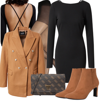 Winter Outfits mit Beige/Braun Blazermantel/Caban Mantel/Vintage Mantel/Wollmantel/Zweireiher Blazer/Oversize Blazer/Longblazer/Boyfriend Blazer/Lederjacke wallis "Modisches Winter Outfit"