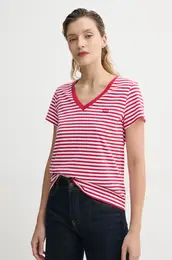 Bombana kratka majica LSE_PERFECT VNECK enska, rdea barva, A3170