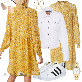 Outfit mit Grau/Creme/Hellgrau/Weiß Mantel/Bluse Große Größe/Crop Jacke/Kurzjacke/Jeansjacke/Shirtjacke/Kurze Jeansjacke/Sommerjacke Only "Modisches Freizeit Outfit"