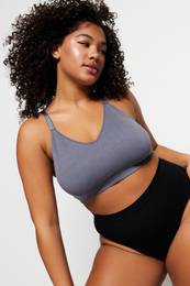 Curve Gray Capless Strap Seamless Bralette Bra