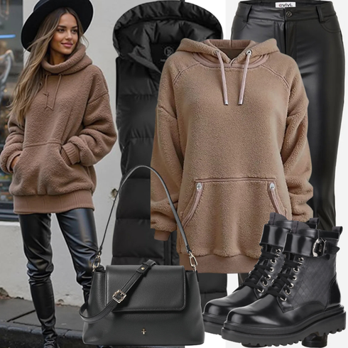 Comment poter Noir/Marron/Gris/Gris foncé Sac pour le mariage/Petite poche/Portefeuille/Sac à Bandoulière/Sac de Transport/Sac Grand/Sac Baguette temu avec Beige/Marron/Kaki/Gris Sweat-shirt Superdry