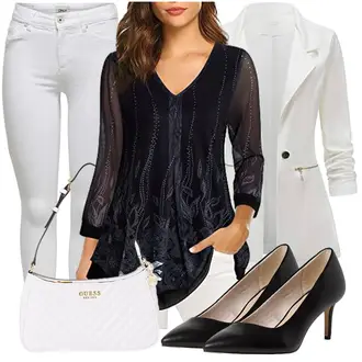 Wetlook Outfit mit Schwarz/Dunkelblau/Blau LongBluse/Bluse Oberteil/Tuniken-Shirt/3/4 Bluse/ausgefallene tunika/Elegante Tunika/Spitzentunika Gaharu "Schönes Frühlingsoutfit"Look: Casual, Uni, Schön, Schick, Büro, Chill, Fließende, Coole, Elegant, Lagenlook, Boho, Nahtlos, 20er Jahre, Edel, Wetlook, Mit Transparent, Jazz, Maritim, Mom, Französische