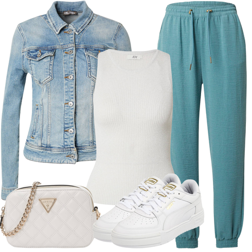 Comment poter Crème/Blanc Top Chemise sans Manches/Top en Maille/Cardigan Col Rond JdY