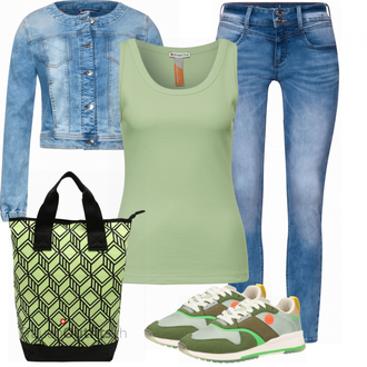 Outfit mit Grün Sneaker SCOTCH & SODA "Perfekt für den Sommer"