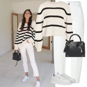 Carina Outfit sa Bijela/Bež Tenisica s platformom Puma "Savršeno za proljeće"