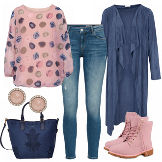 Outfit mit Blau Tasche Desigual "Nancy"