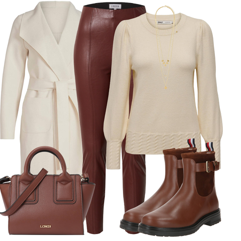 Rot/Braun/Bordeaux Leder Stiefelette/Gummistiefelette/Gefütterte Stiefelette/Reitstiefel/Klassischer Stiefel/Chelsea Boot/Lederjacke/Flache Stiefelette Tommy Hilfiger kombinieren