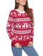iClosam Herren Weihnachtspullover Lustige Strick Christmas Sweater Pullover mit Rundhalsausschnitt (Rot7, XL)