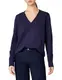 Amazon-Marke: MERAKI Damen Sweatshirt Emily V-neck, Blau (Navy Navy), 36, Label: S