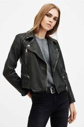 Usnjena jakna CARGO BIKER enska, rna barva, W085LB