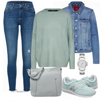 Outfit mit Grau Uhr Armani Exchange "VERO MODA Pullover MURE"