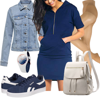 Tanzen Outfit mit Blau Sommer Sneaker/Sneaker Low/Leder Sneaker/Schmaler Sneaker/Canvas-Sneaker/Skateschuh Reebok "Schönes Frühlingsoutfit"Look: Tanzen