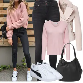 tenues avec Noir/Gris foncé Jean Taille Haute/Veste en Cuir pour Homme/Chaussures en Cuir/Veste d'Hiver/Jeans Thermiques/Jean Motard/Jean Push-up VERO MODA "Tenue de printemps"