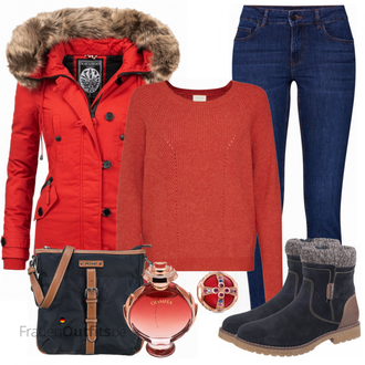 Outfit mit Blau Stiefel Tom Tailor "Tom Tailor Stiefeletten"