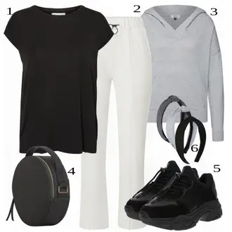 Outfit sa Siva Pletenina Leger by Lena Gercke "Jesenski Kežual Outfit"