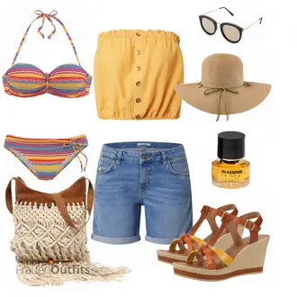 Outfit mit Crop Top BILLABONG "Sonnenschein"