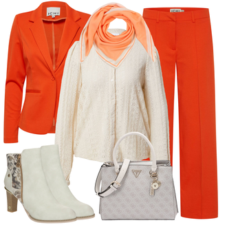 Outfit mit Orange Tuch/Bandana/Kopftuch/Schal A Lot Less "Business Look"