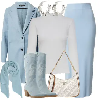 Outfit sa SvjetloPlava/Plava Sako Kaput/Zimski Kaput Vuneni kaput/Pleteni Kaput/Lagani Kaput/Midi Kaput/Vuneni Kaput/Kaput od Kašmira Only "Jesenski outfiti"