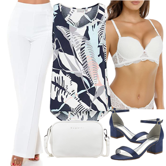 70er Outfit mit Weiß/Creme Musselin Hose/Jerseyhose/Lange Hose/Baumwollhose/Schlupfhose/Ausgestellte Hose/Schlaghose/Bootcut Pant/Hose mit Schlitz Koucla "Perfekt für den Sommer"Look: Uni, Business, Premium, Mit Transparent, Schick, Schlichte, Classic, Schön, Feine, Elegant, Casual, Nahtlos, 70er