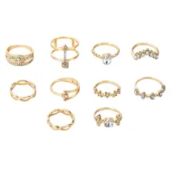 Fako Bijoux - Bohemian Stijl Ringenset - Ringen Set - Alba - 10-Delig - Goudkleurig