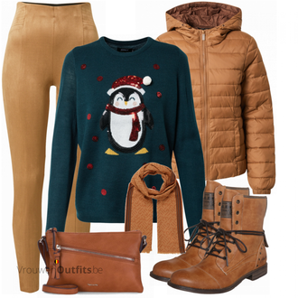 Winter Outfits met bruin Sjaal ESPRIT "Outfit voor de winter"
