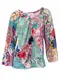 heine Druckbluse blau / grn / rot