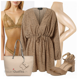 Outfit mit Braun Kleid AX Paris "Schöner Sommer Look"