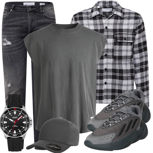 Grau Tank Top Jack & Jones kombinieren